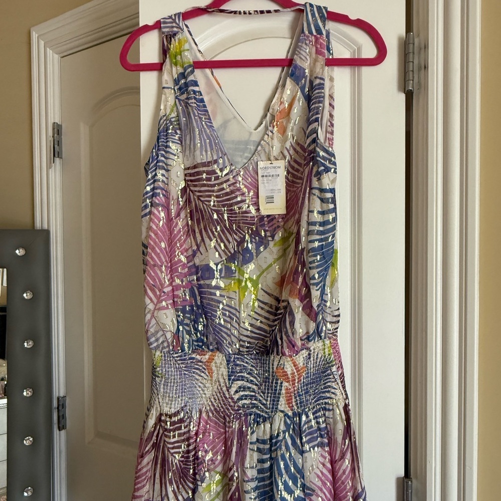 COPY - Ramy Brook Purple and Gold Patterned Dress